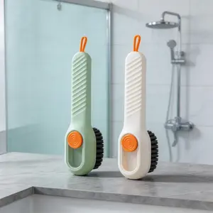 2pcs Multi-Functional Shoe Cleaning Brush for Liquid Injection Shoe Brush, Multi-functional Long-Handled Shoe Brush | Hand-Pressed, Soft-Bristled, Washable, Can Add Liquid, Portable Multi- Footwear for Sneakers, Hygienic -Demand Cleaning for /Travel