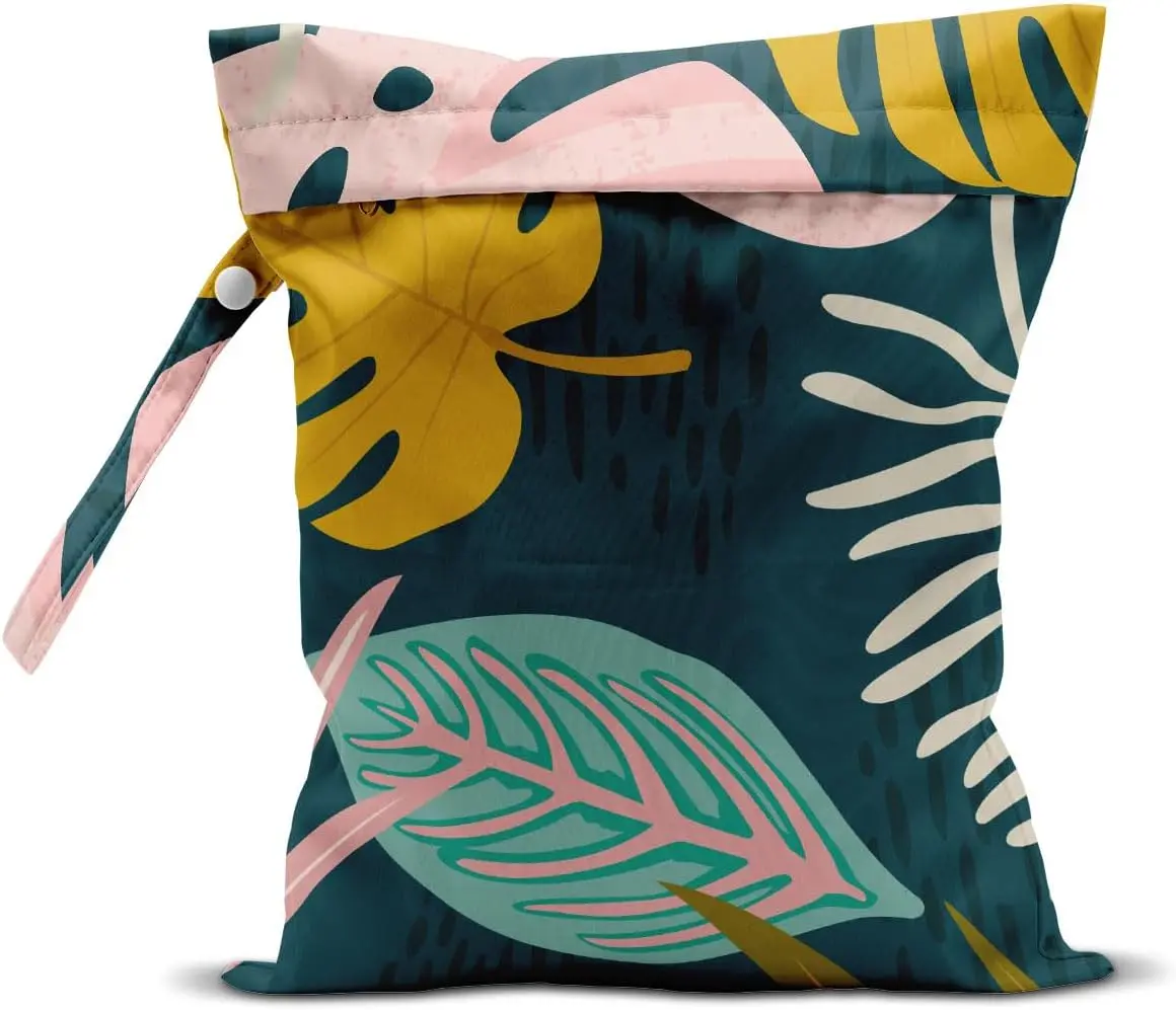 Waterproof Drawstring Wet Dry Bag - Tropical Palm Leaves Decor, for Gym Clothes, Swimsuit, Diapers (Sports & Outdoor Accessory)