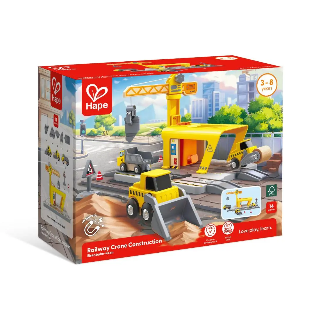 Electric Remote-Controlled Railway Crane Construction Toy for Unisex Kids - Remote-Controlled Car Trains & Railway Toy, Cognitive Development Boost, Not for Children Under 3 Yrs, Encourages Creative Thinking, Expands Adventures