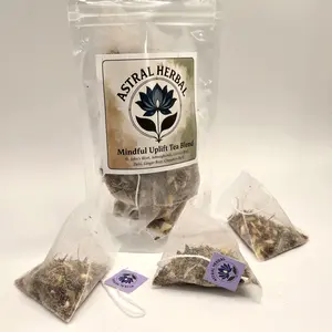 Mindful Uplift Pyramid Tea Bags - Ashwaghanda, St. John's Wort, Tulsi & More