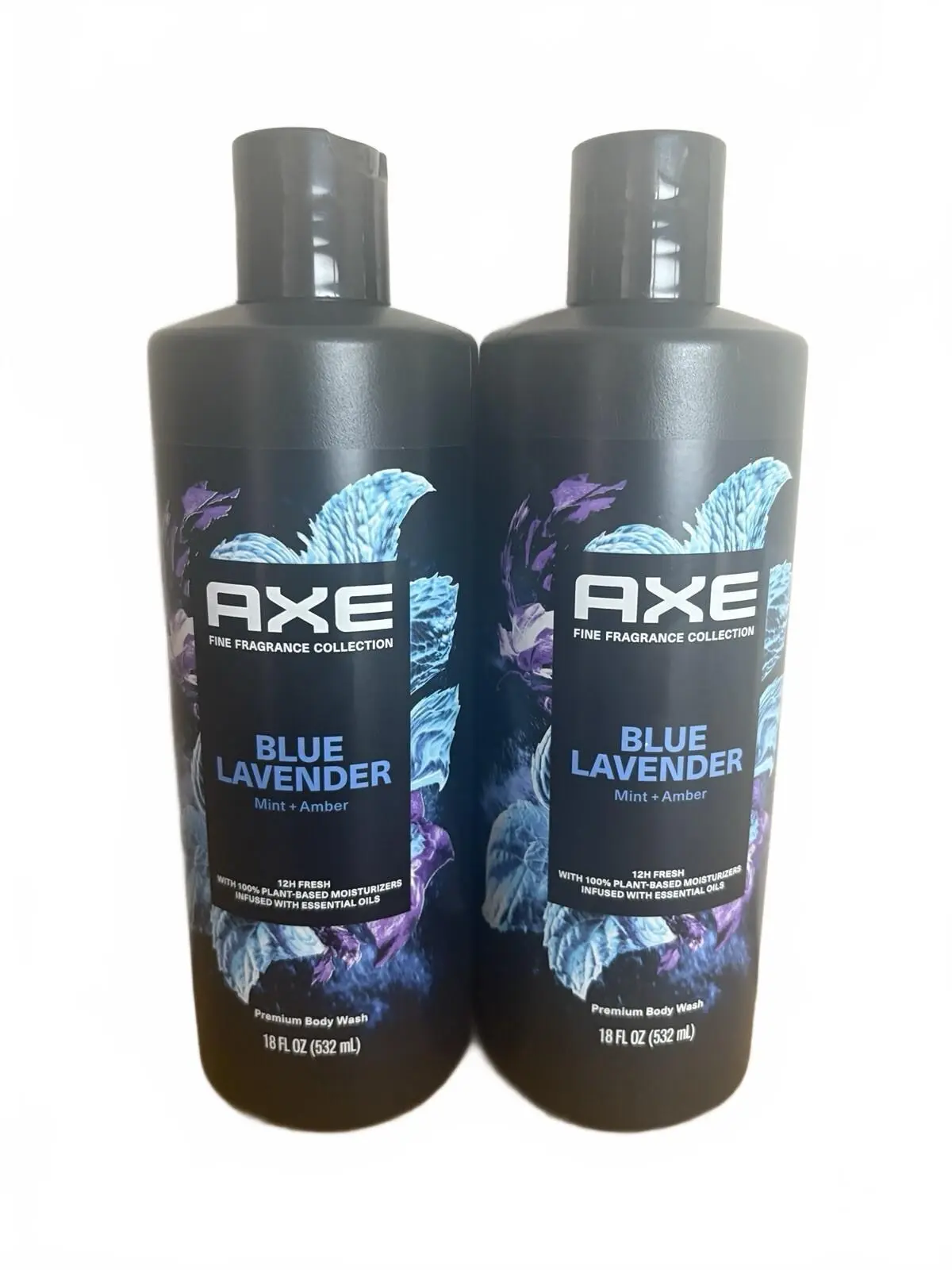 Lot of 2 AXE Blue Lavender Body Wash Mint Amber 18 oz New