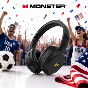 MONSTER Noise Cancelling Headphones, Bluetooth 6.0Wireless Over-Ear Headphones, Long Playtime, Deep Bass HiFi Sound, Comfortable Foldable Design, Built-in Mic, Compatible with iPhone, Android, Laptop & PC for Home Office Calls-SummerWins - DealsForYouDays