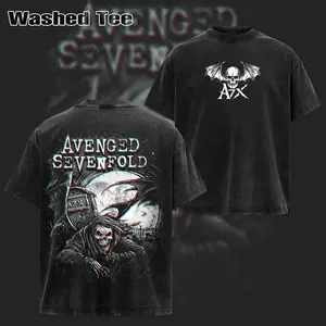 ReTro Avenged Sevenfold Band T-Shirt, A7X T-Shirt, Rock Band Shirt, Washed Oversized T-Shirt, Retro Music Tee, Rock Music Lover Shirt, Vintage Band Shirts Casual Fabric Fit Top for Men and Women