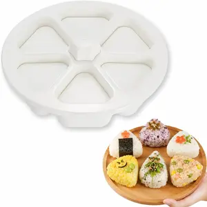 6 Cavity Rice Ball Mold Non-Stick Triangle Sushi Maker Press Onigiri Musubi Kitchen Tool for Homemade Rice Balls Easy to Clean for Family and Party