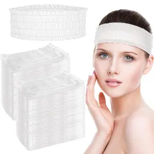 10/20/50/100 Pieces Disposable Spa Headband Soft Non-woven Facial Hairband, Elastic Facial Headband, Cloth Elastic Skin Care Makeup Sauna Face Wash Products Women Headband Set, Elastic Headbands, Headbands On Forehead
