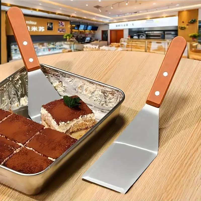 Stainless Steel Spatula with Beveled Edge and Hardwood Handle - Large Metal Turnover for Cast Iron Pans, Griddles | Ideal BBQ and Home Kitchenware Tool, Thanksgiving, Christmas Gift