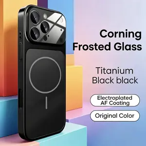 Magsafe Compatible iPhone 16 Pro Max Protective Case with Titanium Finish and Shockproof Design, Anti-Fingerprint Camera Lens Protection, Wireless Charging Support