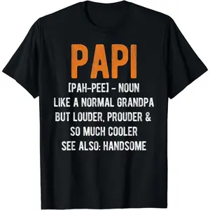Menswear Seamless Cotton Short-Sleeve T-Shirt - Casual Fabric, Graphics, Papi Grandfather Cool Definition Top for Men