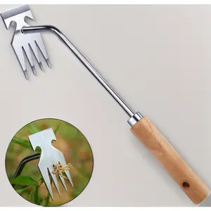 Long Handle Weeder Tool with Leverage Action - Pull Weeds Roots and All, Standing Up! Durable Stainless Steel with Anti-Slip Grip. Ergonomic Gardening Hand Tool for Easy Weed Removal.
