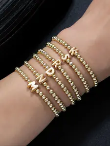 Letter Pattern Beaded Bracelet, Fashionable Jewelry for Women & Men, Trendy All-match & Exquisite Jewelry for Birthday Gift, Fashion Bracelets