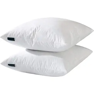 18x18 Decorative Throw Pillow Inserts-Down  Pillow Inserts-Square- Fabric-Set of 2-White.