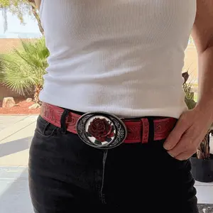 Rose Belt and Buckle in Red