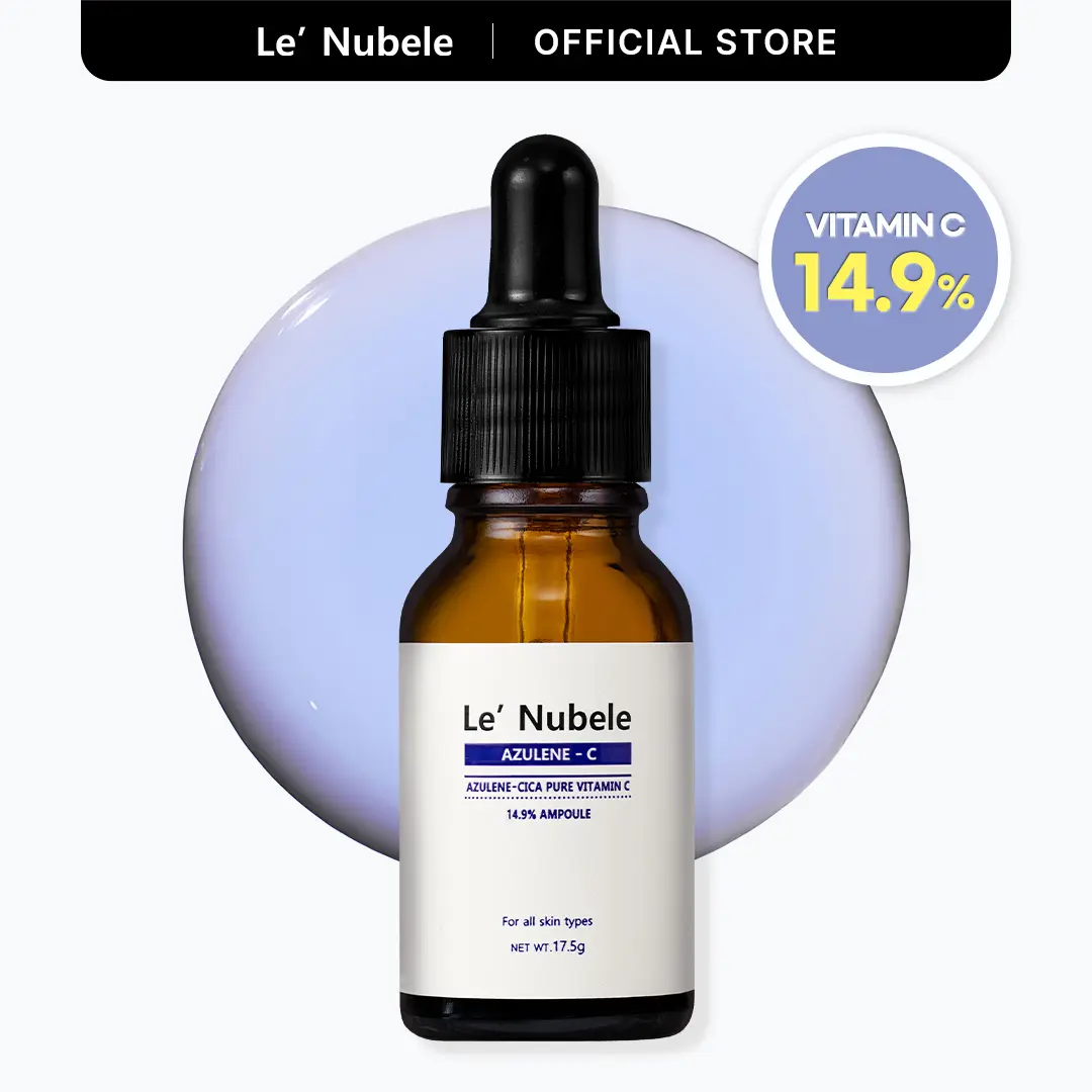 [Le Nubele] AZULENE CICA VITAMIN C 14.9% AMPOULE | Potent Toning Serum | 149,000ppm High-purity Vitamin C + Azulene + Centella Asiatica | Korean Skincare | 0.61 oz