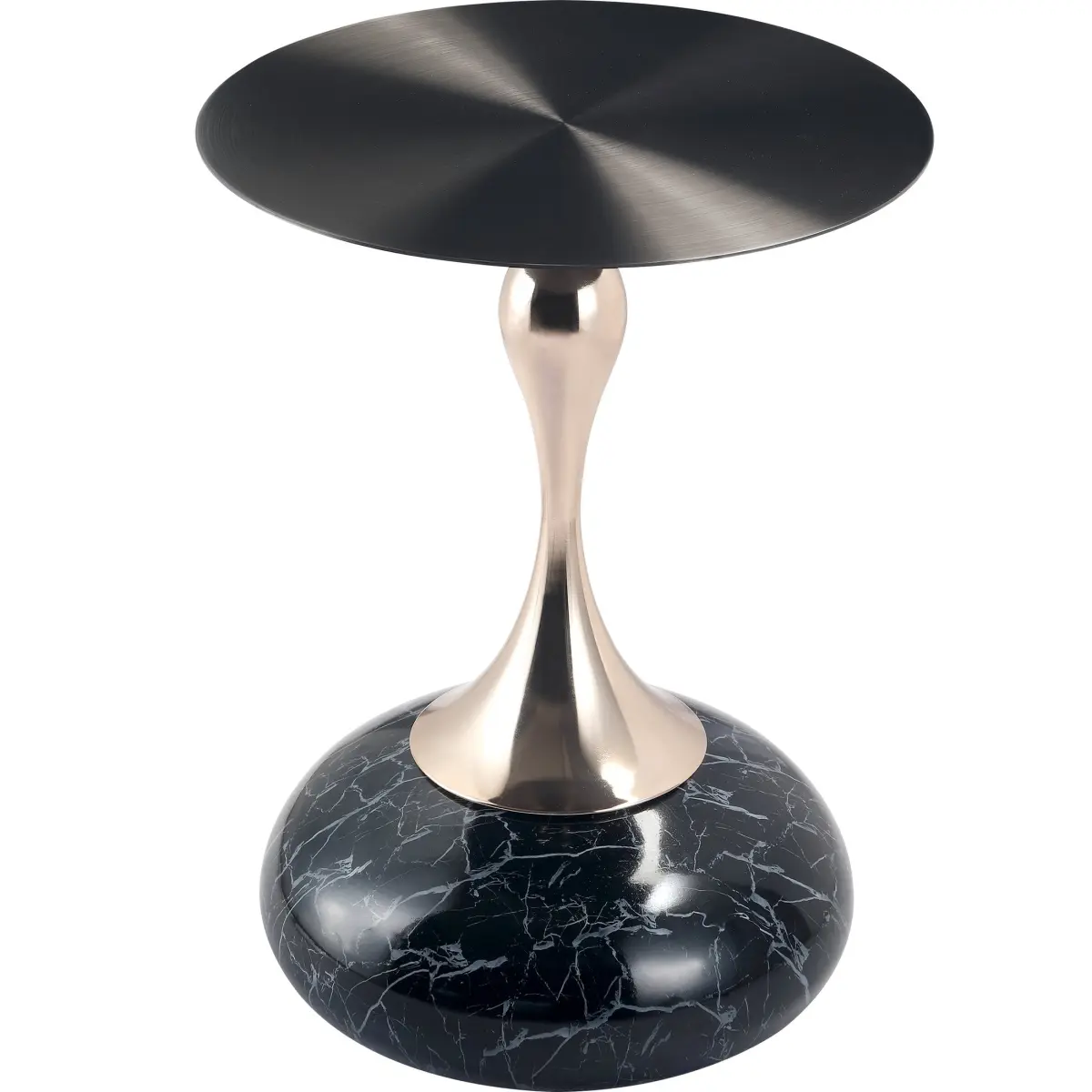 LeisureMod SST40MRBL Savoy Collection Modern End Table, Stone Black