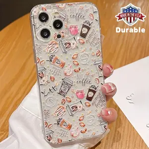 Transparent Coffee Milk Tea Drop-proof Mobile Phone Case For IPhone 14/13/12/11/XS/XR/X/7/8/6s/Mini/Plus/Pro Max/SE
