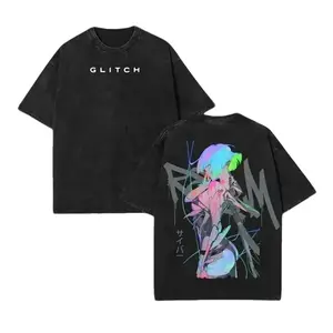 Lucy x Cyberpunk Edgerunners Unisex Acid Washed Lightweight TShirt, Edge Runner Shirt, Cyberpunk Edgerunners, Lucy Shirt, Fabric Top Cotton Unisex couple T-shirt