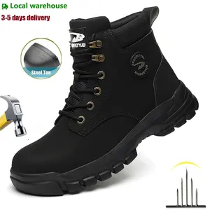Steel Toe Boots for Men Lightweight Work & Safety Shoes Outdoor Protection Footwear Puncture Proof Industrial and Construction Shoes