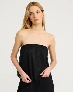 Express Strapless Flowy Lace Tube Top