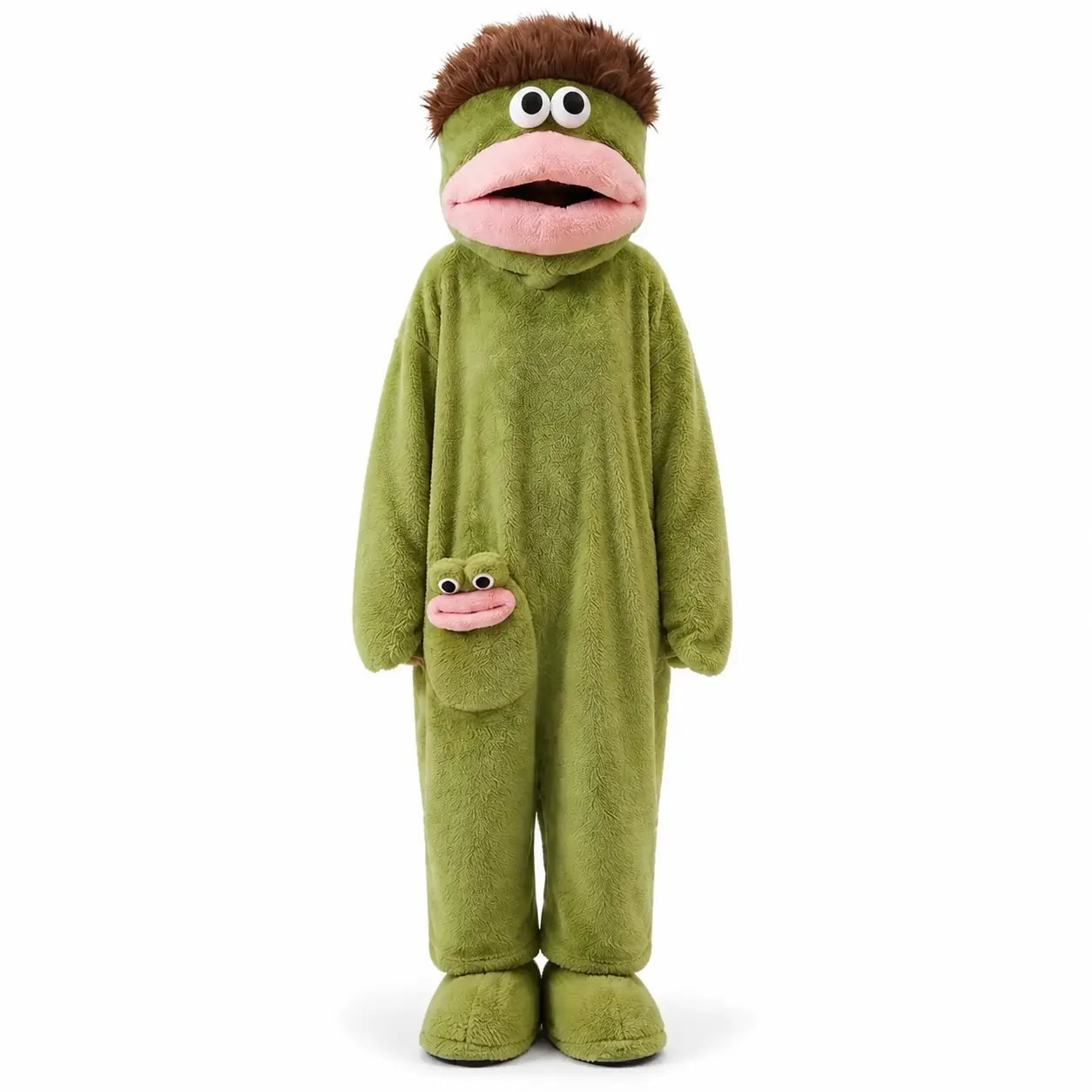 2026 New Arrival Big‑Mouth Monster Party Onesie, Upgraded Sherpa Fleece Lint‑Resistant Loungewear with Bonus Comb and Matching Foot Covers, 3D Design for Halloween Sleepover Home Party, S‑XL for Teens, Women and Men