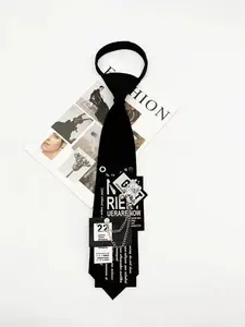 Y2K Chain Pre Tied Tie Lazy No Tie Black Bear Pendant Necktie for Women Men Campus Style Accessory Unisex Fashion, Ti, Normal Type, Campus Wear