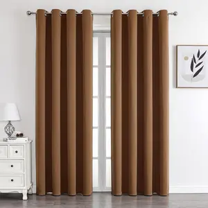 2 pieces of full blackout high-precision curtains, durable, heat-insulating, sound-insulating, thickened, cold-resistant, with metal rings, noise-reducing and comfortable curtains, suitable for living rooms and bedrooms, lightweight and draping curtains