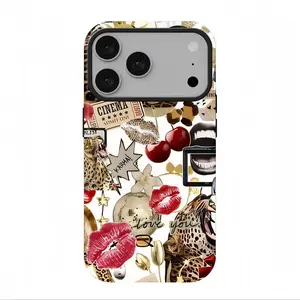 Vintage American sweetheart and Y2K collage aesthetic phone case, suitable for iPhone 17 Pro Max Phone Case 17 Air 16E 16 15 Plus 14 13 12 11 X XS Max XR 7 8 Plus Phone Cases, double-layer protective case, smartphone case