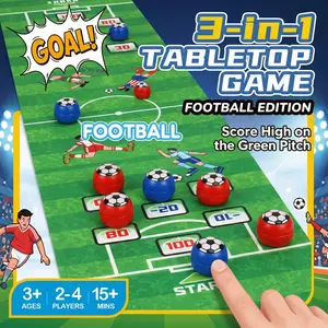 Ultimate Party Tabletop Game Kit: 3-in-1 Curling, Soccer & Bowling | Portable Indoor Competitive Play Set, Perfect for Family Fun, Travel & Group Entertainment for All Ages