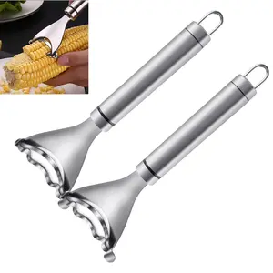 2 Pcs Corn Peeler Corn Planer Thresher Stainless Steel Corn Peeler for Corn On the Cob Corn Kernel Remover Tool Magic Corn Stripper Tool Corn Cutter Corn Scraper with Ergonomic Handle for Kitchen