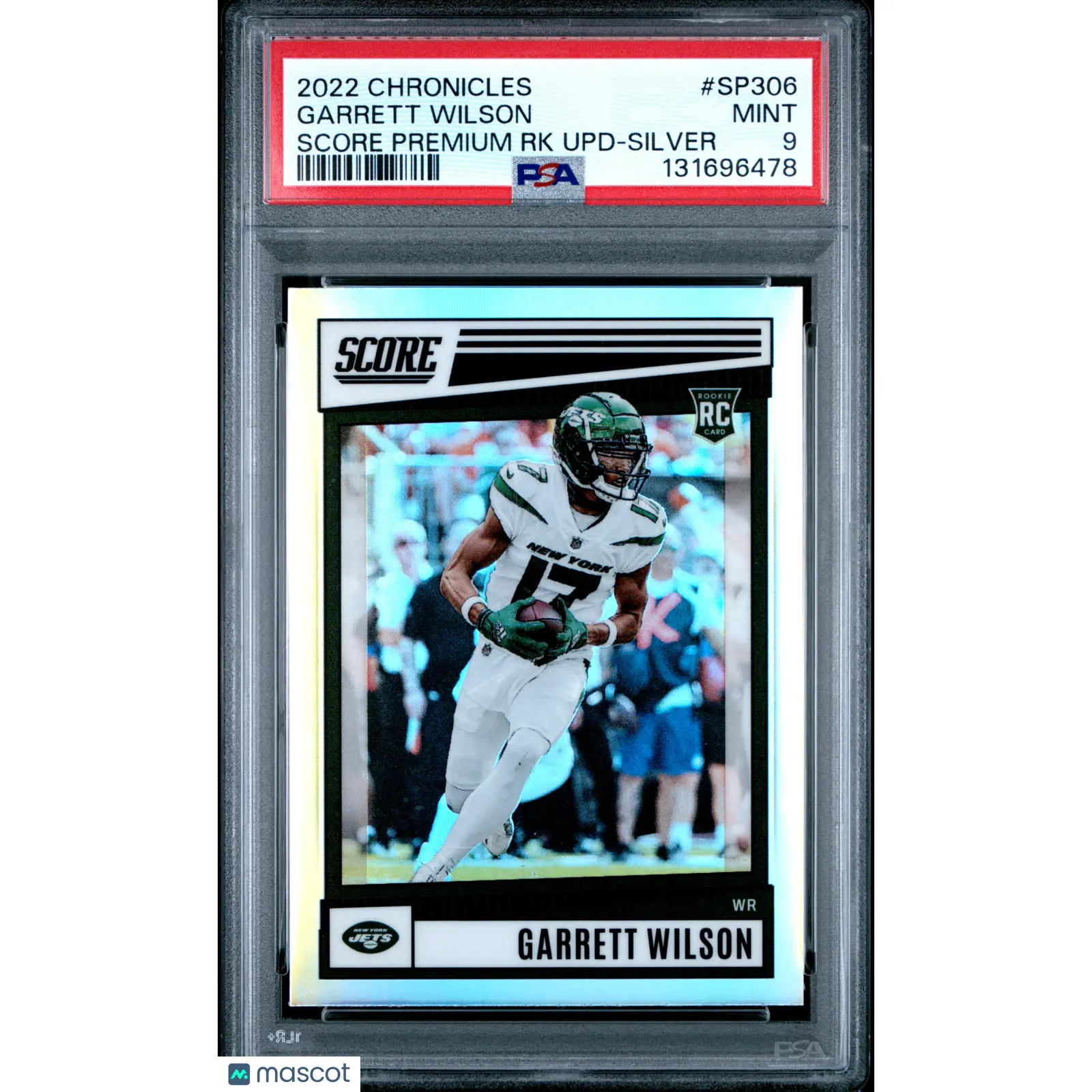 2022 Panini Chronicles Score Premium Rookies Update Garrett Wilson Silver PSA 9