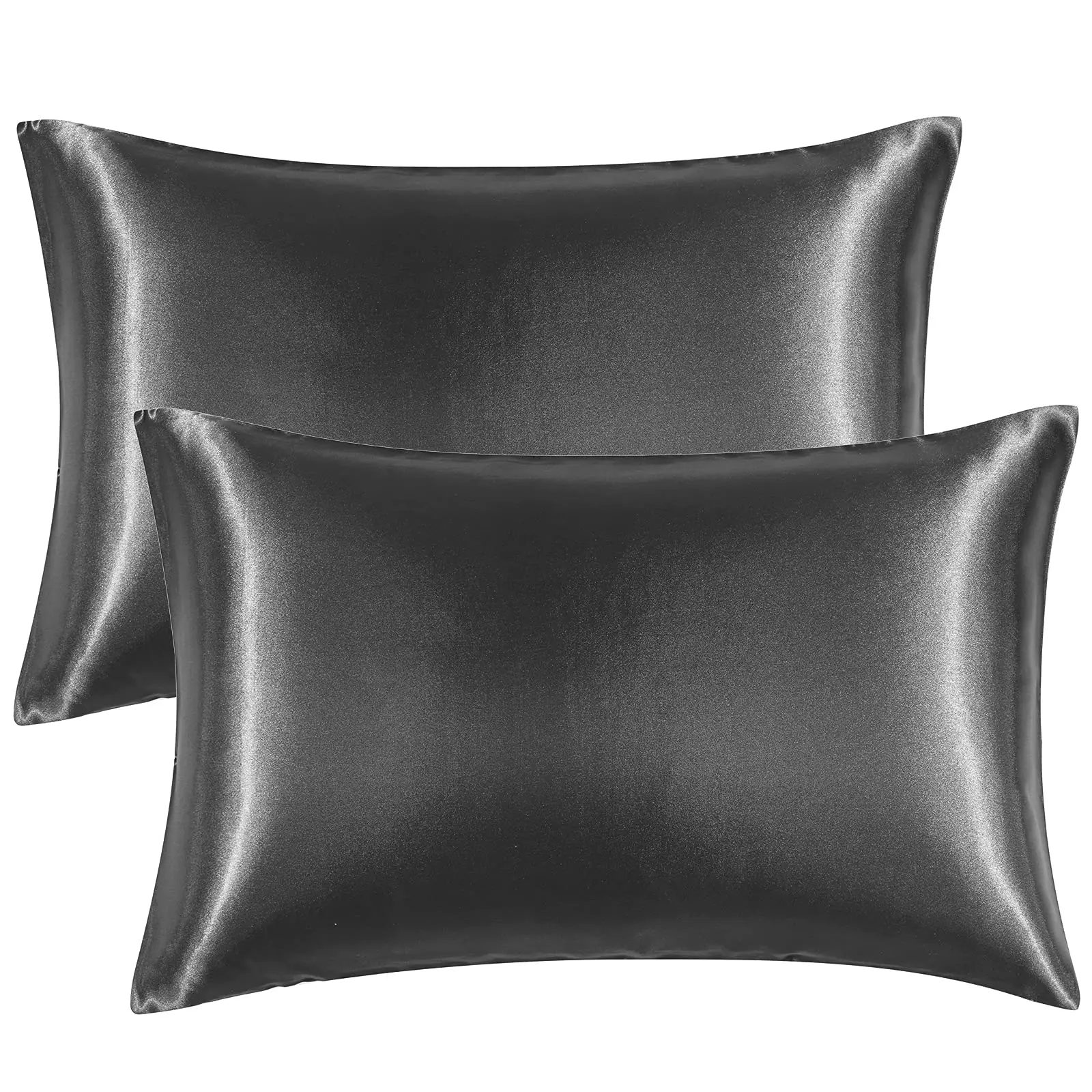Queen Satin Pillowcases 2 Pack – Envelope Closure 20x30 Charcoal Grey Carrot-Shaped Soft Pillow Flannel Throw Blanket