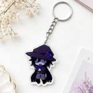 Cute Forsaken Roblox Acrylic Keychain - Dark Purple Anime Gamer Bag Charm - Double Sided Character Accessory Gift