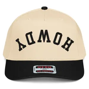 RIVEMUG NX1 Upside Down Howdy 2 Tone Hat Embroidered Mid Crown Curved Bill Snapback Cap for Men and Women