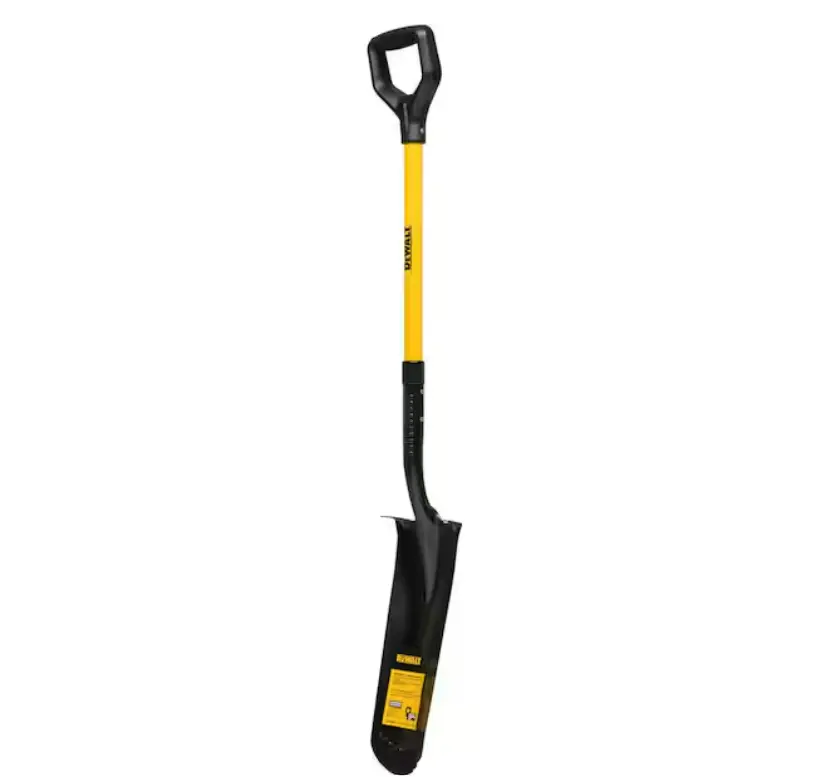 32 in. Fiberglass D-Handle Drain Spade, Heavy-Duty Garden Tool for Outdoor Drainage & Soil Digging