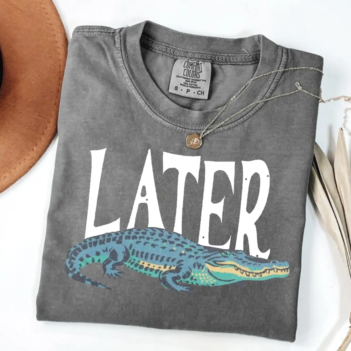 Comfort Colors Later Gator T- Shirt, Vintage 90s Style Shirt, Fun Graphic Alligator Tee, Gift For Him Or Her