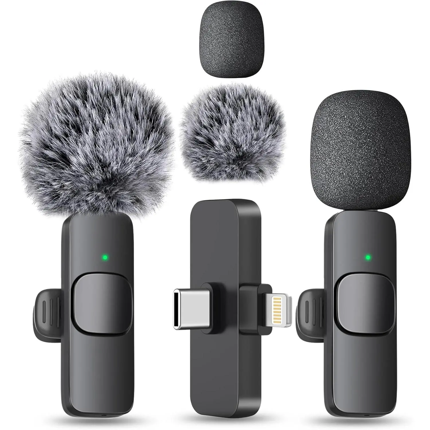 MAYBESTA Professional Wireless Mini Microphone for iPhone, iPad, Android Phone - Bluetooth Lavalier Lapel Mic for Video Recording - Clip on USB C Microphones for YouTube Tiktok Podcast Vlogging