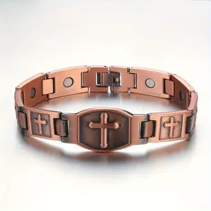 1pc Magnetic Bracelets For Men, Copper Bracelets For Men,, Men's Bracelets For Jewelry Gift With Adjustable Sizing Tool