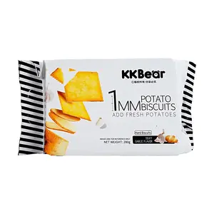 KKBEAR 1MM Potato Crisps - Garlic Flavor, Thin & Crunchy Snack (280g)