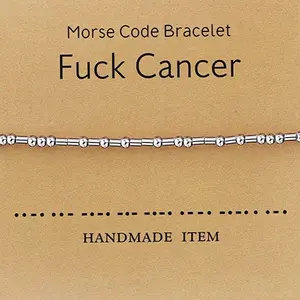 Fu*k Cancer Morse Code Bracelet