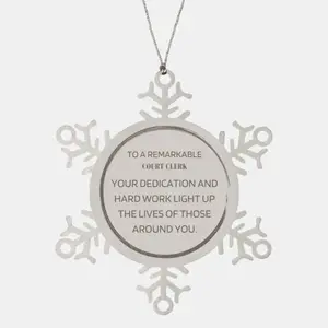 Remarkable Court Clerk Gifts, Your dedication and hard work, Inspirational Birthday Christmas Unique Snowflake Ornament For Court Clerk, Coworkers, Men, Women, Friends