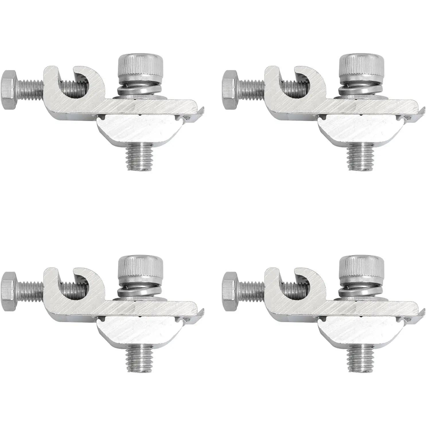 Ground Lug  Clamp 4 count Solar Panel Bolt-On Coupling Earthing Conductor Buried Connectors for Photovoltaic Roof Bracket and Ground Bracket  Rail, Grounding Clip