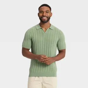 Men's Textured Johnny Collared Pullover Sweater - Goodfellow & Co