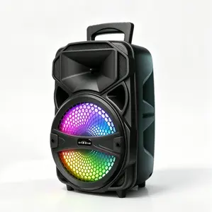All-in-One 8 Inch Portable Bluetooth Speaker, Rechargeable Wireless Sound System for Party, Multi-Input Media Player with FM Radio, Remote & Microphone
