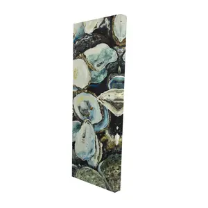 Begin Home Decor 2080-4816-CO164 16 x 48 in. Marine Blue Oyster Shells Canvas - Coastal Home Decor Art