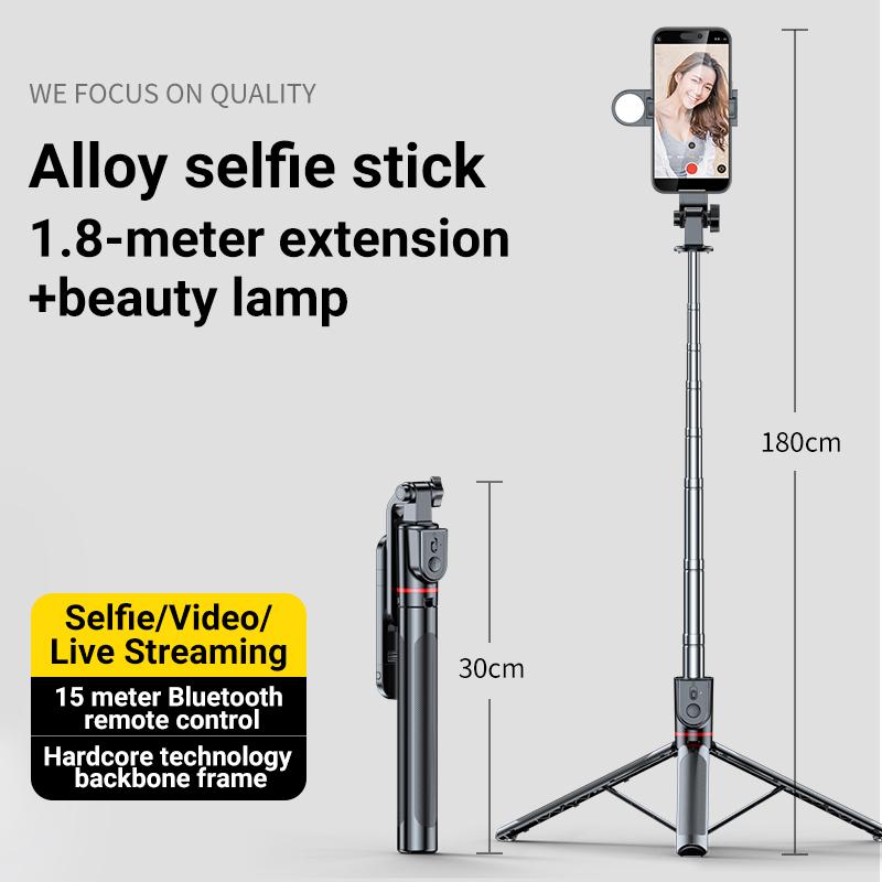 INFOJIFA 2026 New Multi-Function Selfie Stick, 1.8m Extendable Selfie Stick With Wireless Bluetooth Remote, 360° Rotation Design, Ideal For Vlogging, Compatible With IPhone 17/16/15/14 and Android Phones.