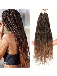 3 Packs 18 Inch Goddess Box Braids Crochet Hair Extensions, Synthetic Braided Hair, Synthetic Hair for Women, Easy Braiding, Durable, Versatile Styling for All Ethnicities, Protective Hairstyles, Easyinstall Extensions