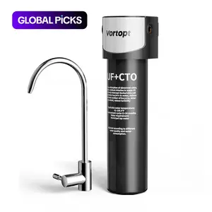VORTOPT Under Sink Water Filter System,24000 Gallon &16" H saves Space,Flow Under Counter Water Filter Direct Connect to Kitchen Faucet,Reduces Chlorine,Lead, Bad Taste & Odor(Black-Q6-UF-24000 GAL) #GLOBAL PICKS