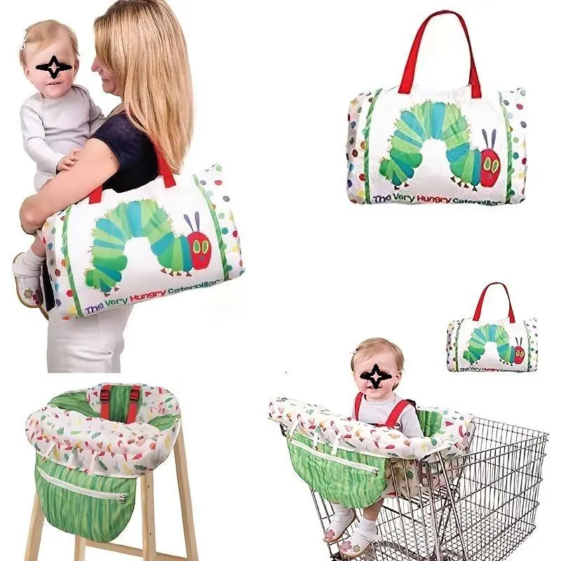 8 Inch 2-in-1 Baby High Chair Seat Cushion, Machine Washable Padded High Chair Cover, Universal Fit Standard Wooden Feeding High Chair, Portable Foldable Dining Chair Pad for Infant Toddler Home & Restaurant Travel Use