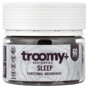 Troomy Nootropics Sleep, Functional Mushrooms Gummies, Black Raspberry, 60 Gummies