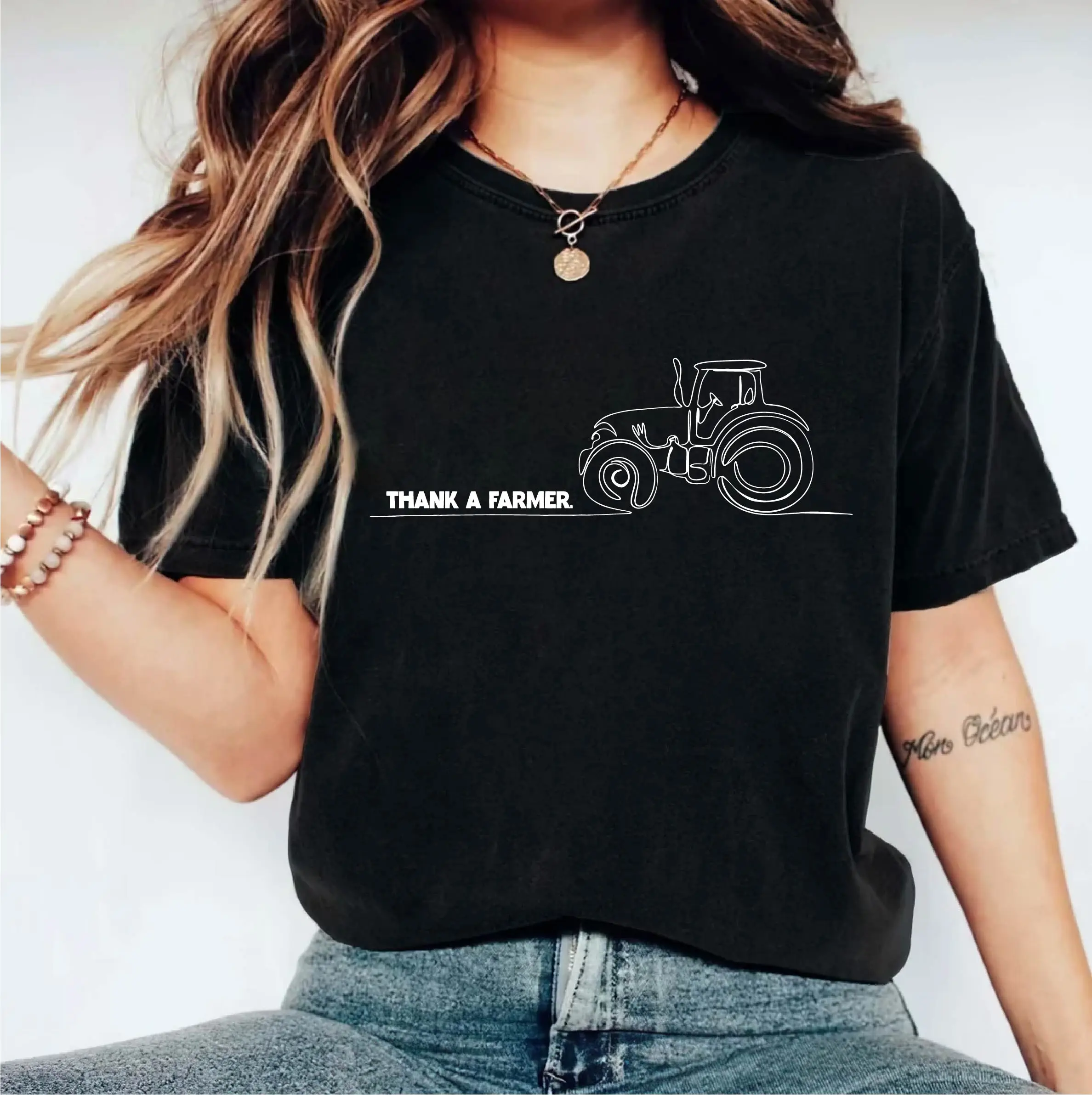 Thank A Farmer Western T-shirt, Country Farming Shirt, Western Lover T-shirt, Support Local Farmers Shirt, Farm Family Tee, Farm Tractor Cute T-shirt