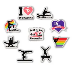 Gymnast Shoe Charms Gymnastics Sports Shoes Charm Pins Accessories Party Favors Birthday Gifts Holidays Decoration for Boys Men Girls Women